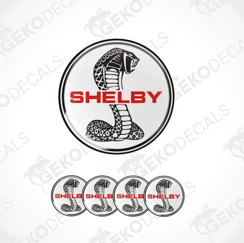 A set of car decals featuring the Shelby logo and text 'SHELBY' in a circular arrangement.