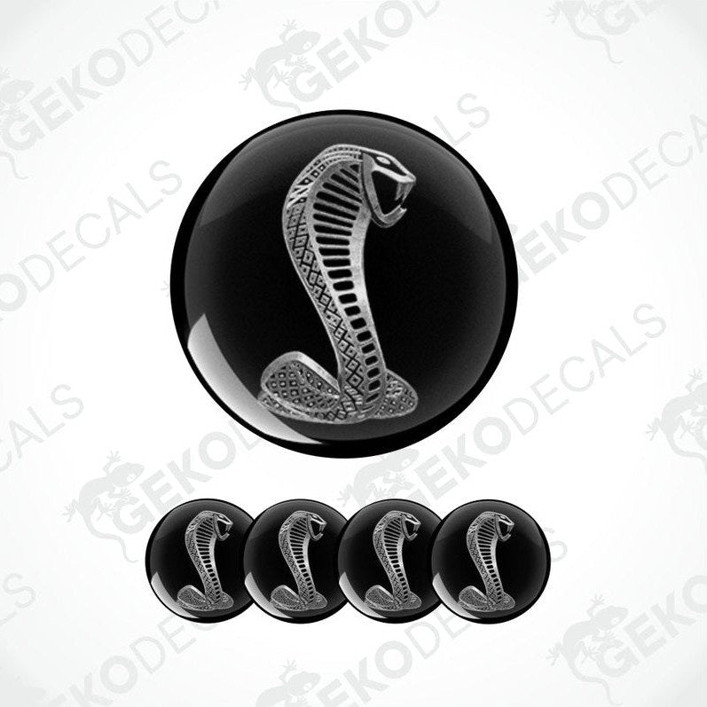 Set of Cobra logo car stickers on a white background with 'Geckodecals' branding.