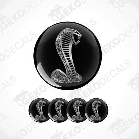 Set of Cobra logo car stickers on a white background with 'Geckodecals' branding.