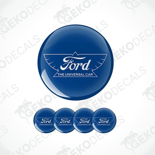 Set of blue Ford logo buttons on a white background with 'Gecko Decals' watermark.