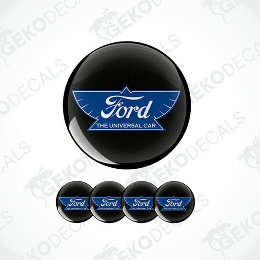 Set of Ford logo buttons with black background and blue Ford logo.