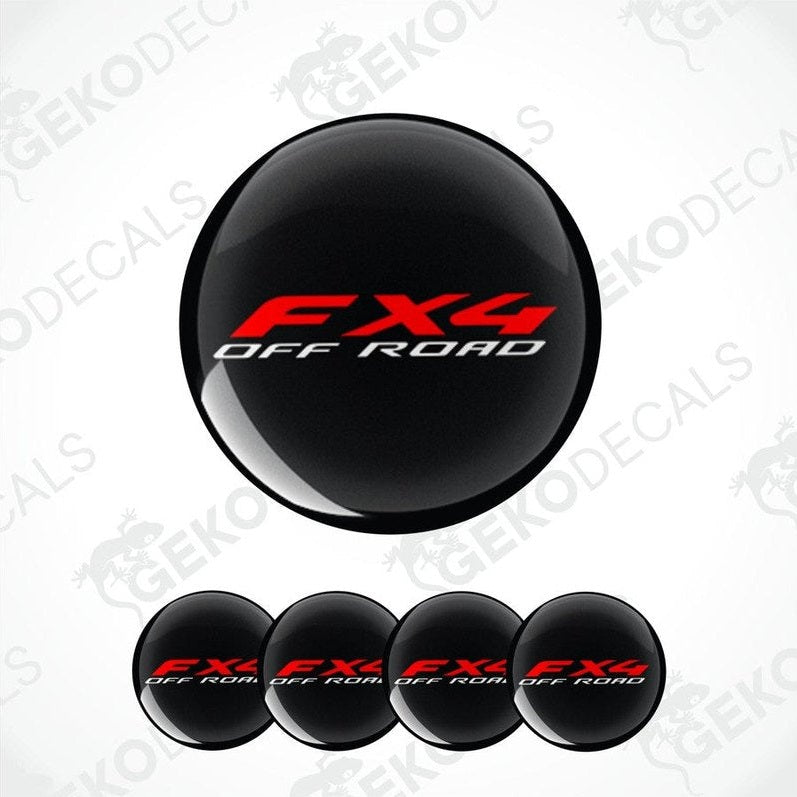 Set of black FX4 Off Road decals on a white background