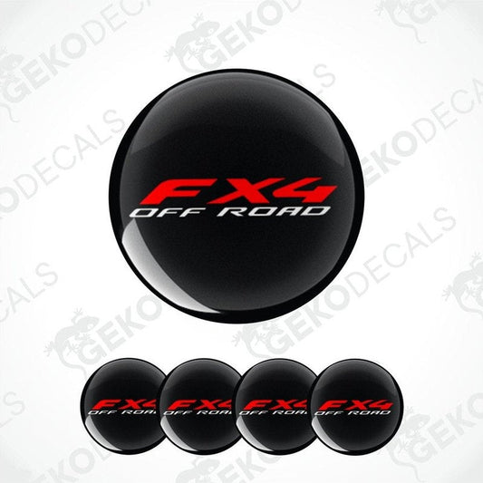 Set of black FX4 Off Road decals on a white background