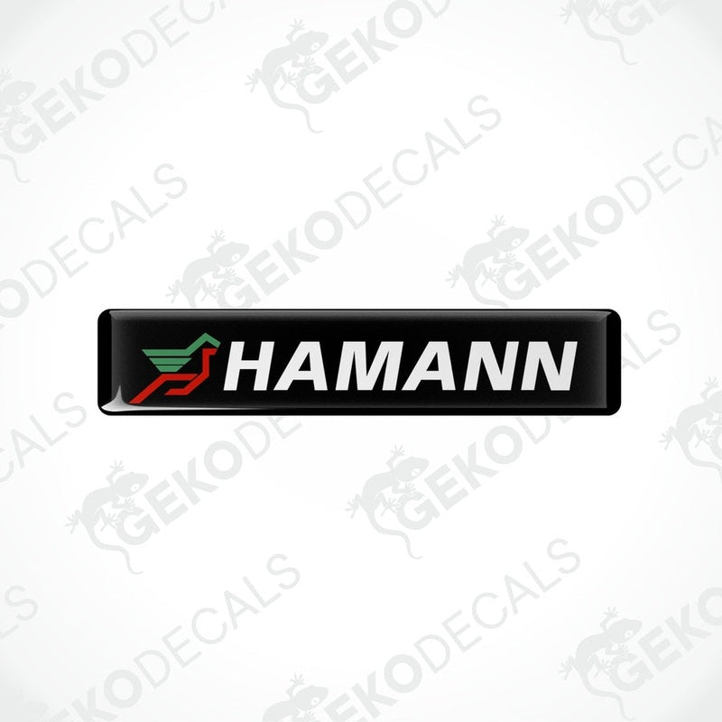 Black vinyl stickers with the HAMANN brand logo in red and green.