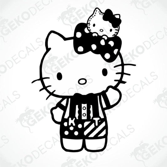 Black and white sticker of Hello Kitty, suitable for car stickers.