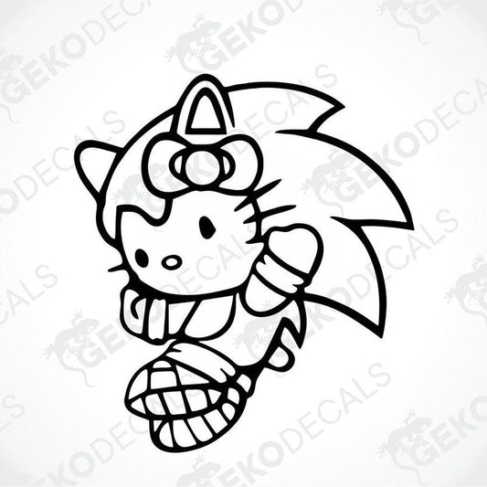 A colorful die cut sticker of Hello Kitty character, suitable for car decals.