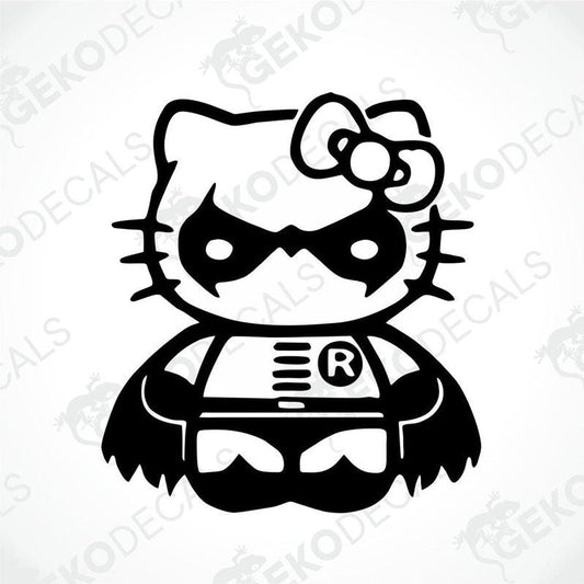 Black and white sticker of Hello Kitty BATMAN, suitable for car stickers.
