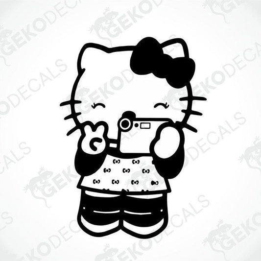 Black and white sticker of Hello Kitty, suitable for car stickers.