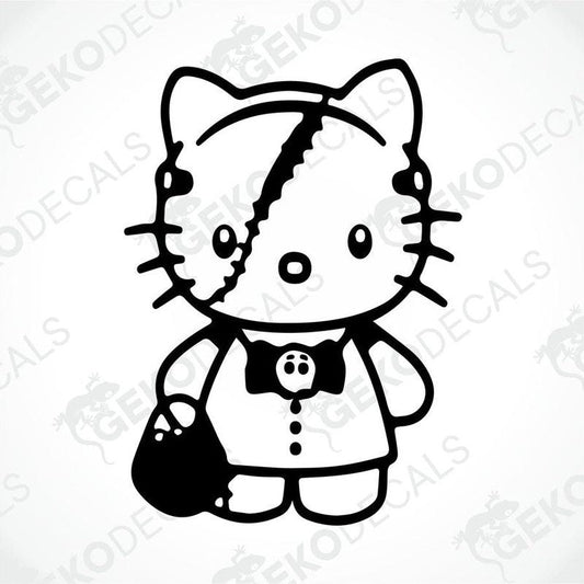Black and white sticker of Hello Kitty, suitable for car stickers.