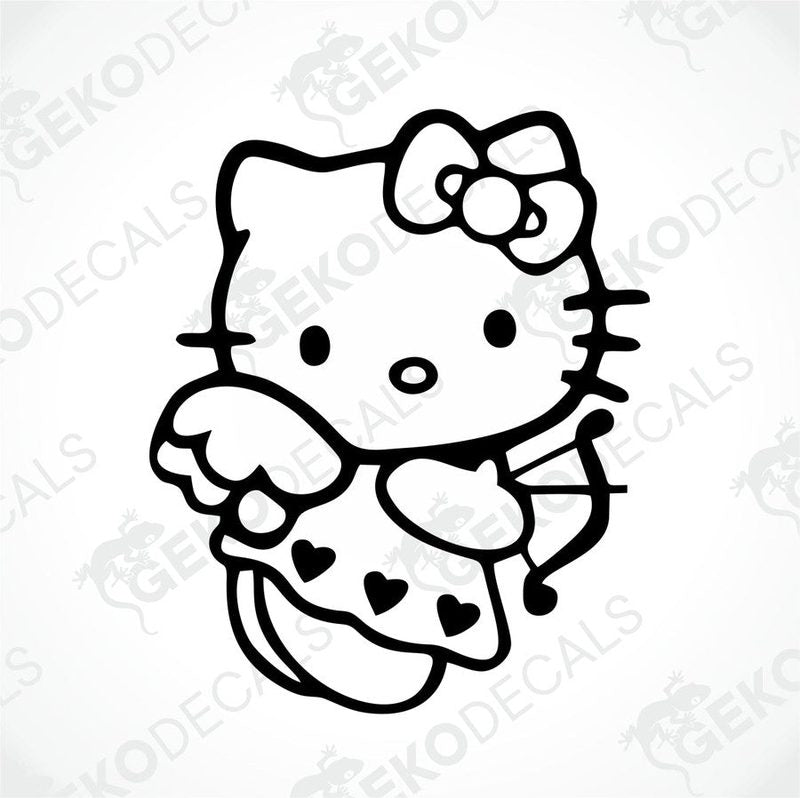 Black and white sticker of Hello Kitty, suitable for car stickers.
