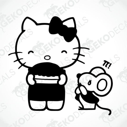Black and white sticker of Hello Kitty, suitable for car stickers.