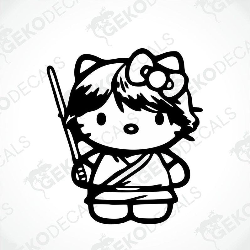 Black and white sticker of Hello Kitty, suitable for car stickers.
