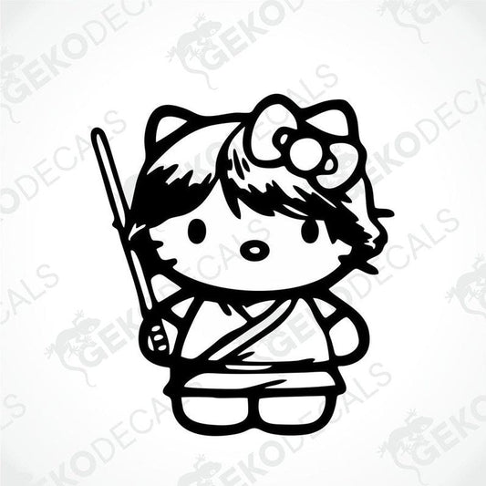 Black and white sticker of Hello Kitty, suitable for car stickers.