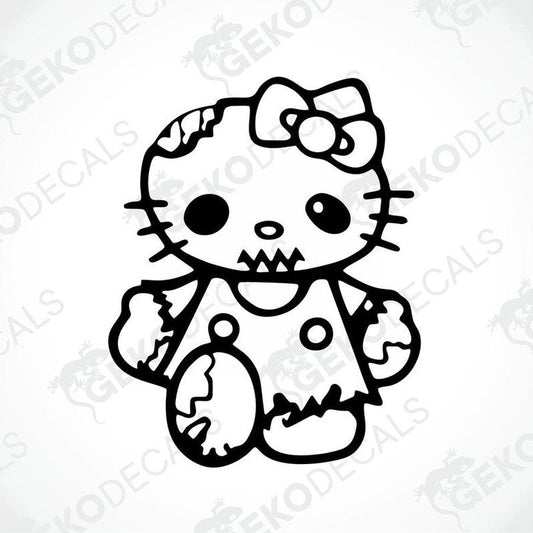 Black and white sticker of Hello Kitty, suitable for car stickers.