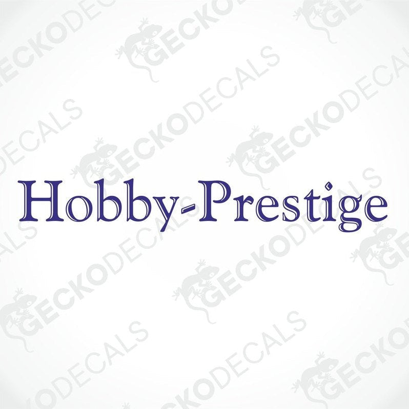 Hobby-Prestige dark blue die-cut caravan sticker double-stroke text