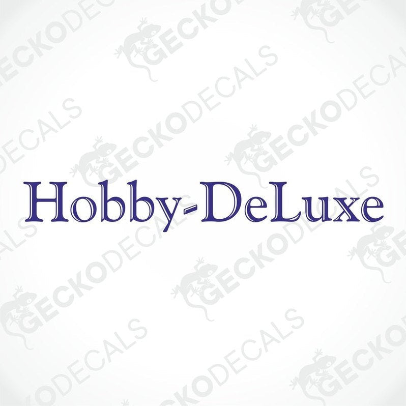 Hobby-DeLuxe dark blue die-cut caravan sticker serif style