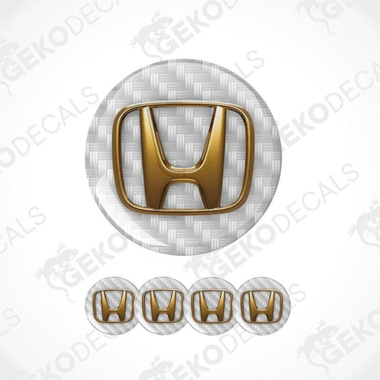 Gold Honda logo and text on a white background with 'Geckodecals' branding.