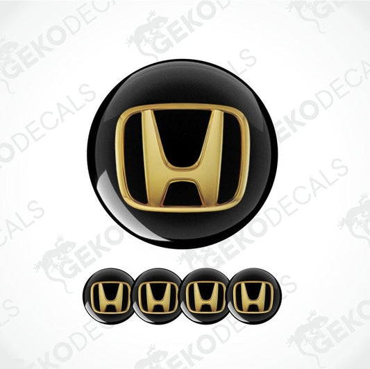 Gold Honda logo on black background with additional logos below