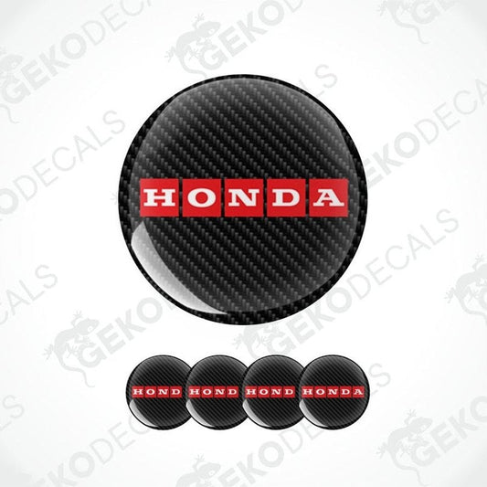 Carbon fiber pattern Honda logo decal on a white background