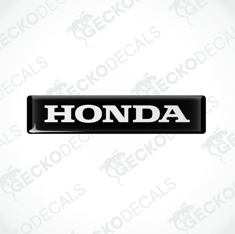  Black and white rectangular car decals with the text 'HONDA' on them.
