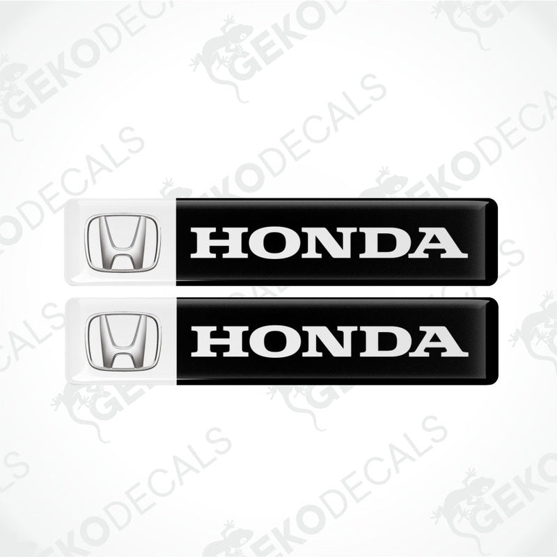 Two Honda logo stickers on a white background with 'Geckodecals' branding.