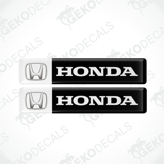 Two Honda logo stickers on a white background with 'Geckodecals' branding.