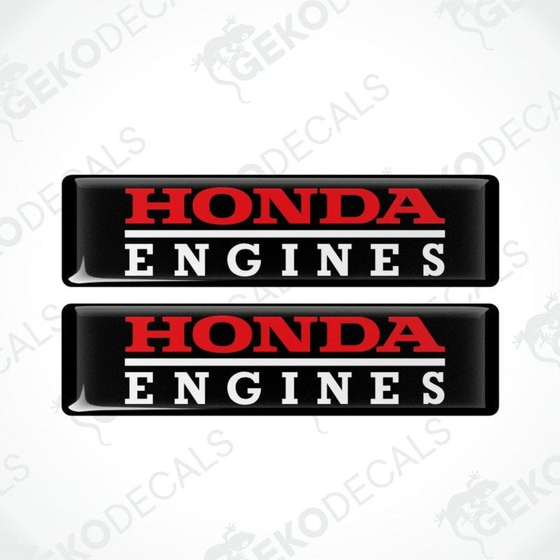 Two Honda Engines decals on a white background with 'Geckodecals' branding.