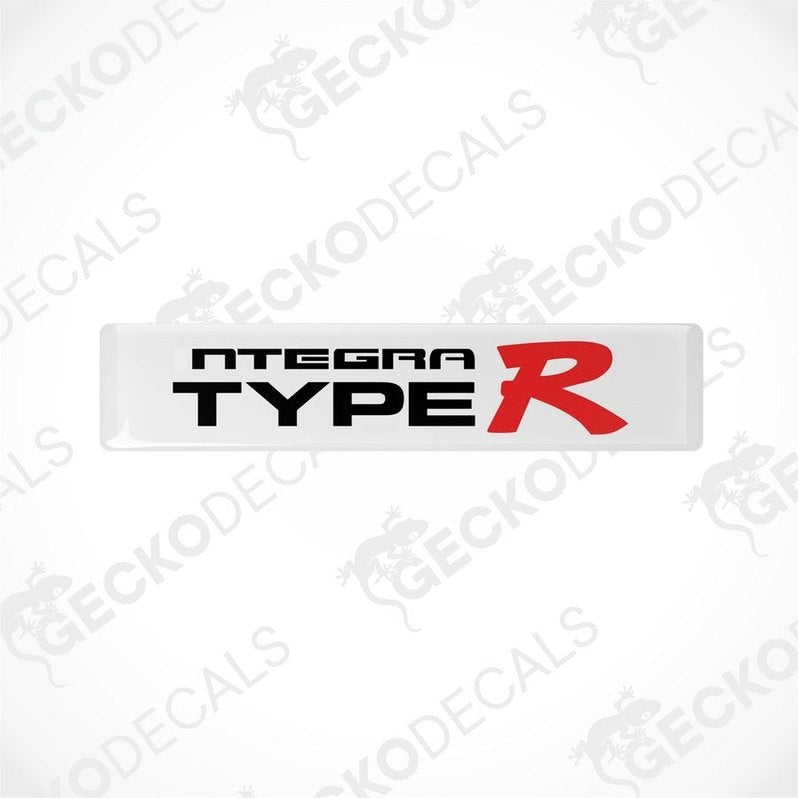 White vinyl stickers with the text 'INTEGRA TYPE R' in red and black.