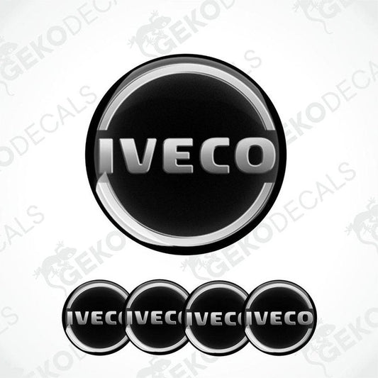 A set of four black vinyl decals with the IVECO logo.