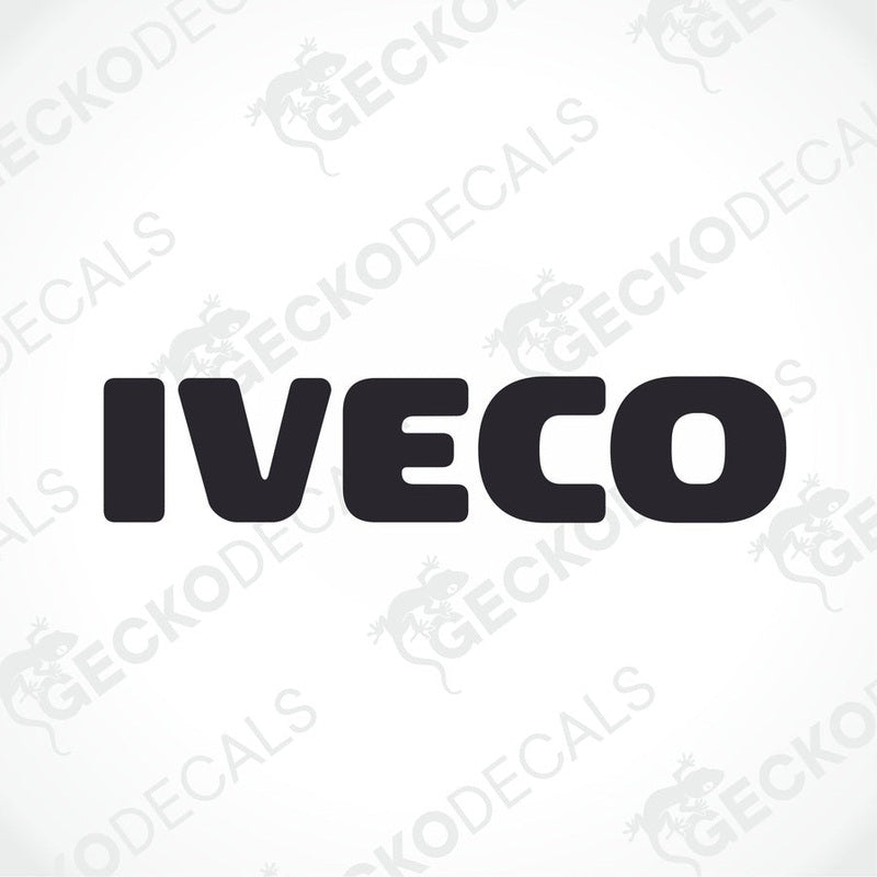 A black diecut sticker with the IVECO brand logo.