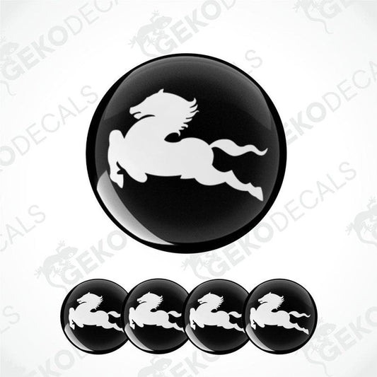 A set of four black vinyl decals with the white IVECO logo on them.