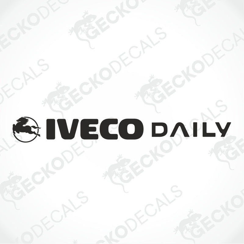 A graphic representation of an IVECO DAILY windscreen decal, showing the vehicle's front window with the brand logo.