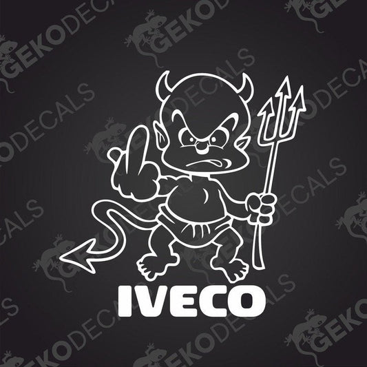 A black die cut sticker with the IVECO logo