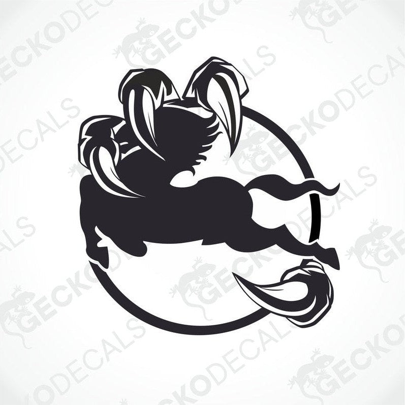 A black and white decal of a IVECO in motion, designed for use on vehicles or equipment.