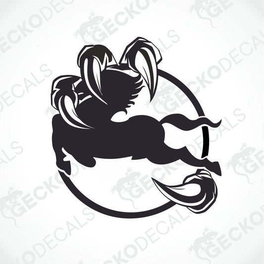 A black and white decal of a IVECO in motion, designed for use on vehicles or equipment.