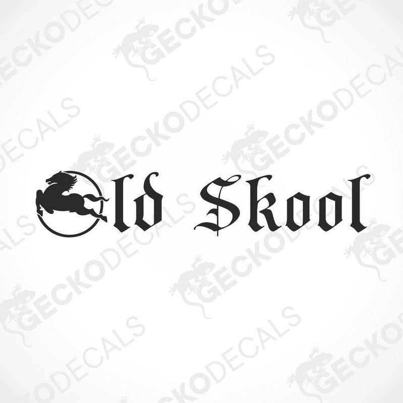 A front view of a truck with a 'Old Skool' decal on its windscreen.