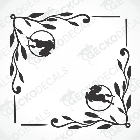 A set of two black and white die cut stickers for IVECO side windows, displayed on a white background.