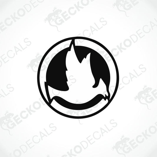 A black and white logo, likely representing the brand 'JAYCO', provided as a die cut sticker.