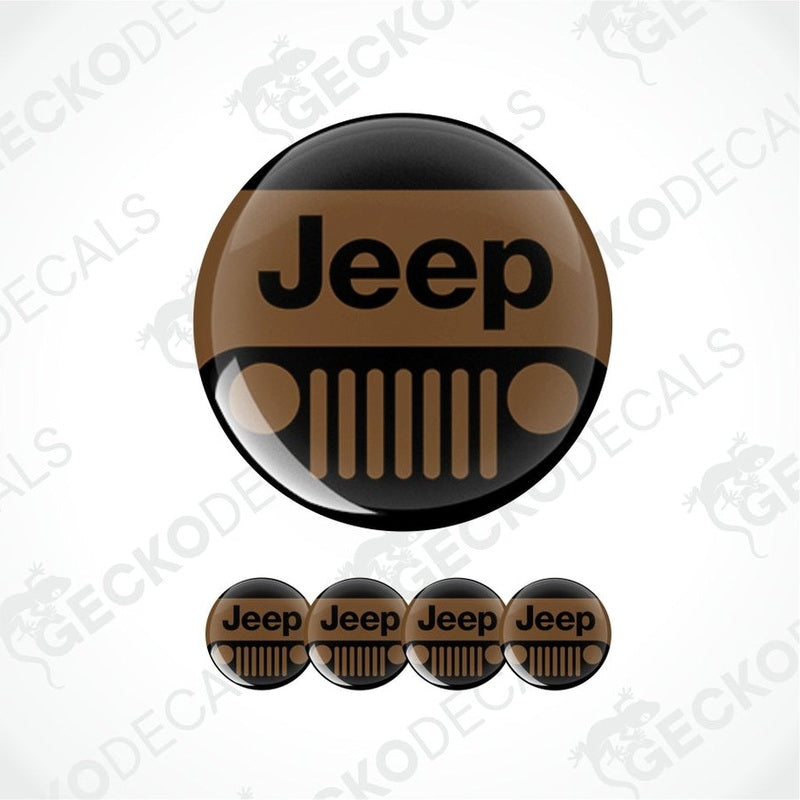 Jeep logo and text on a white background with 'Gecko Decals' branding.
