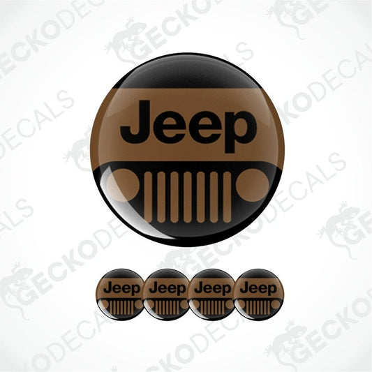 Jeep logo and text on a white background with 'Gecko Decals' branding.