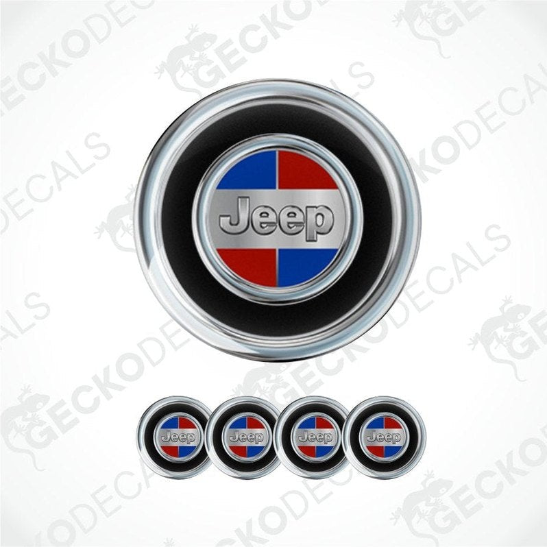Set of Jeep logo emblems on a white background