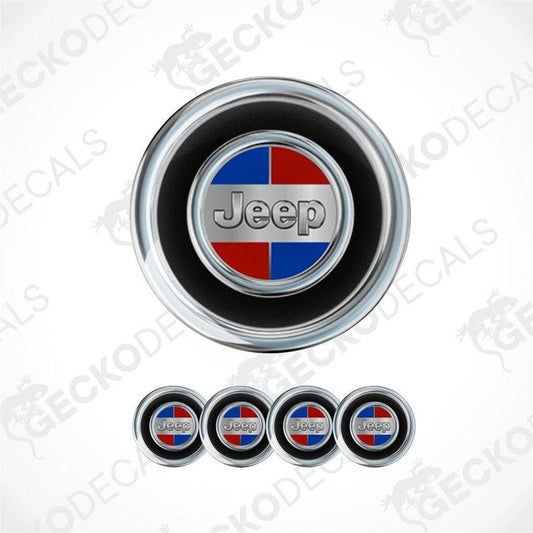 Set of Jeep logo emblems on a white background