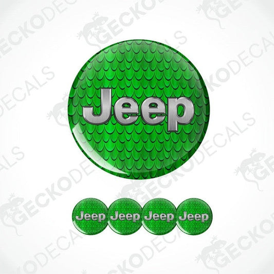 Green Jeep logo with a textured pattern on a white background