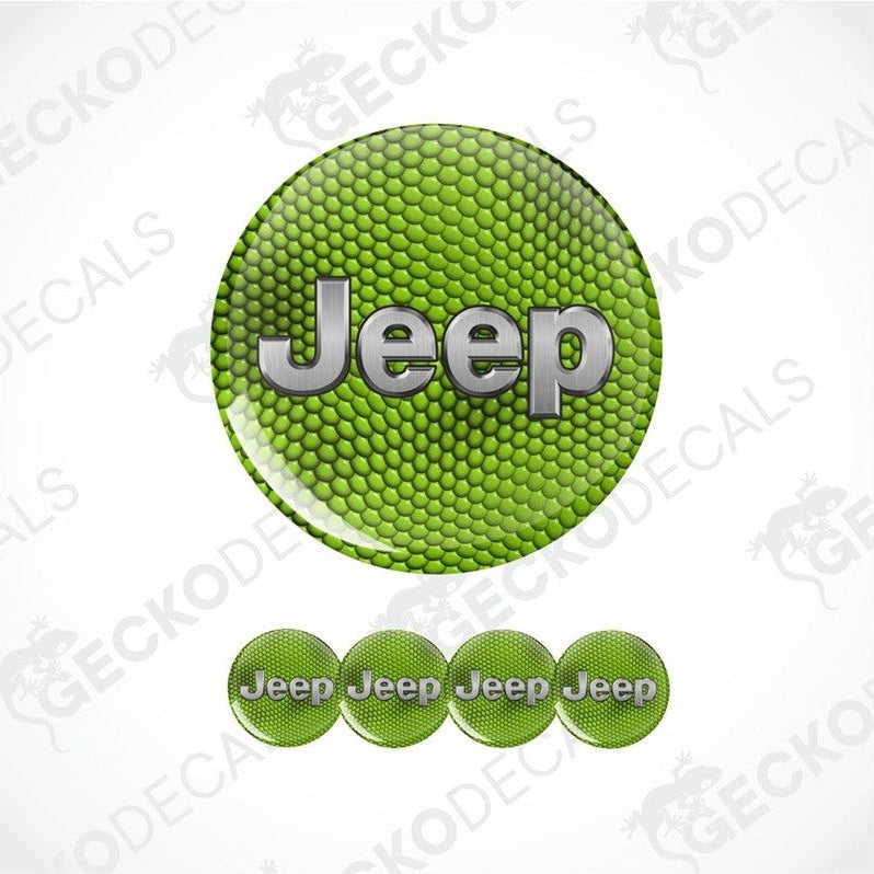 Green Jeep logo and text on a white background
