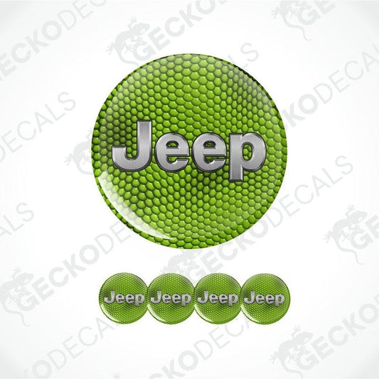 Green Jeep logo and text on a white background