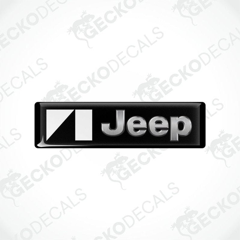 Black vinyl stickers with the JEEP brand logo in white.