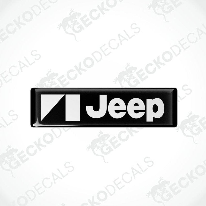  Black vinyl stickers with the JEEP brand logo in white.