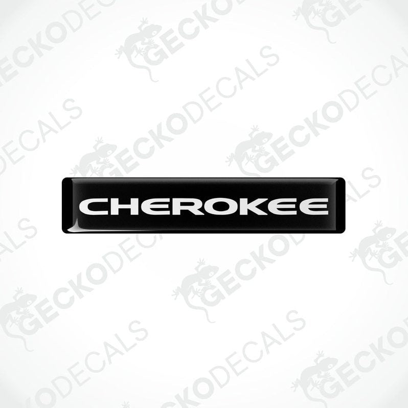  Black vinyl decals with the word 'CHEROKEE' written in white letters.
