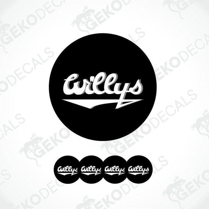 A set of four black vinyl stickers with the text 'Gecko Decals' and the brand name 'Curly's'.