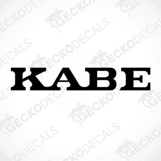 Black KABE die-cut car decal sticker on transfer paper